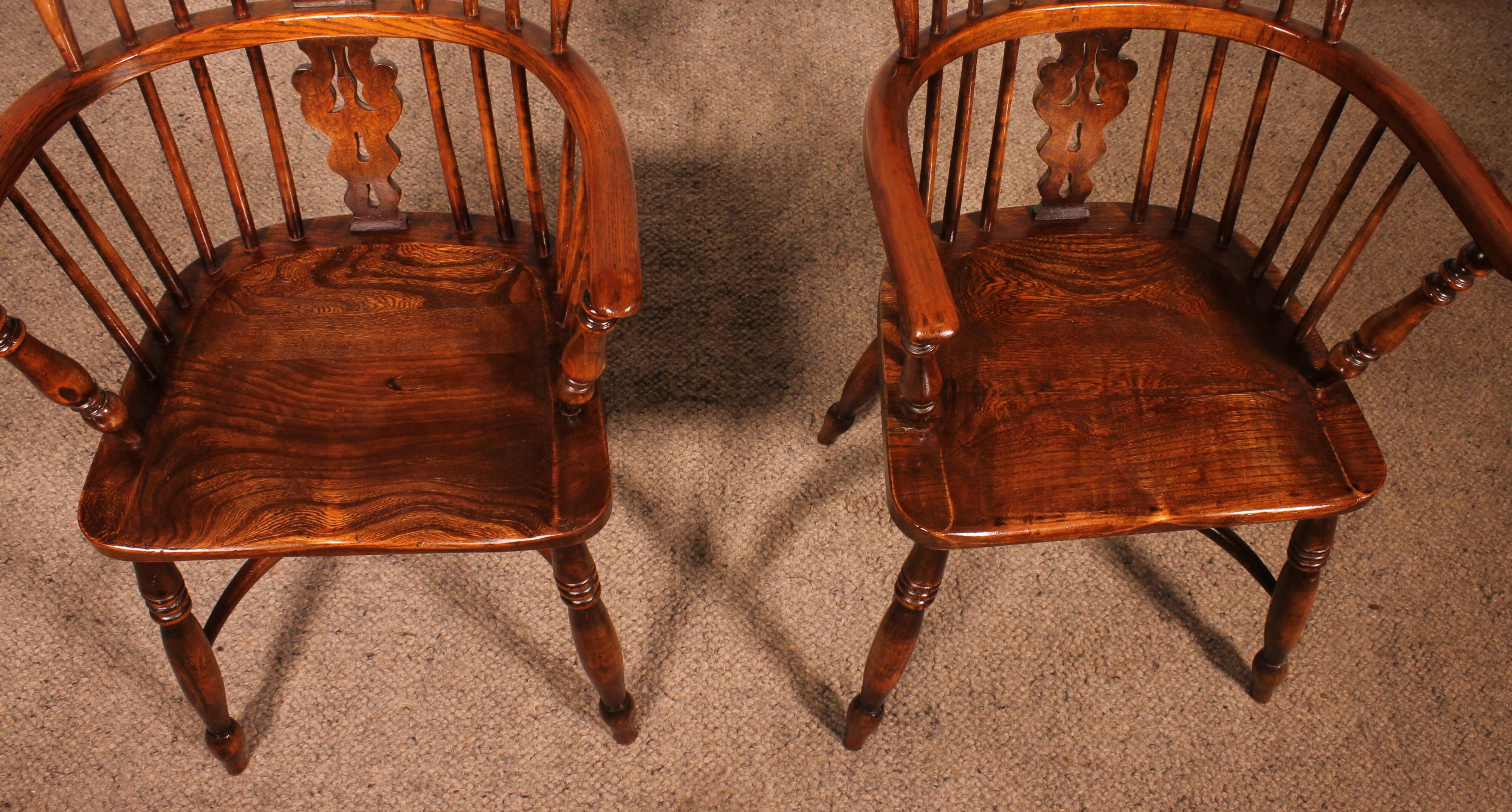 Pair of English Windsor Armchairs