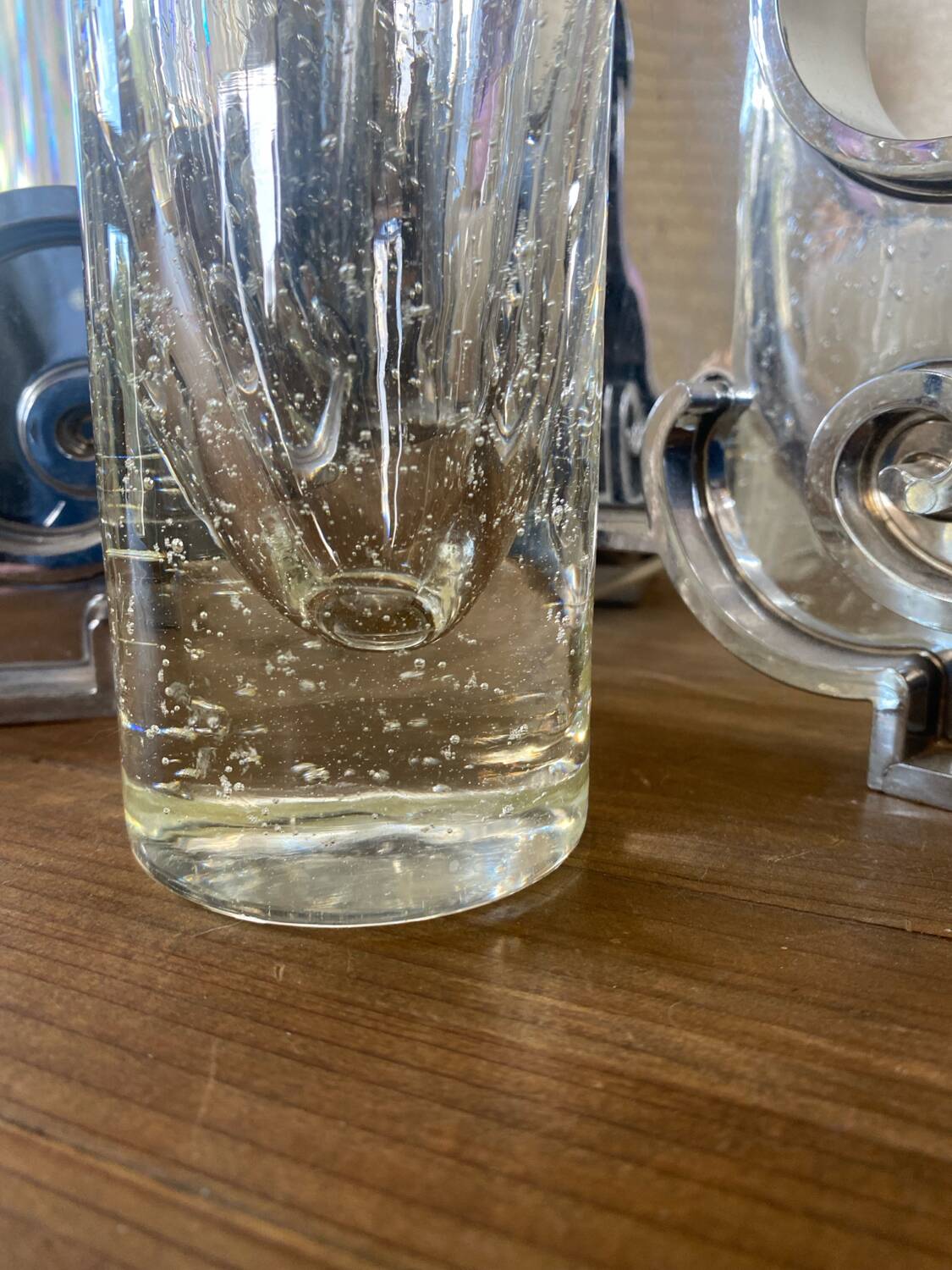 Vintage bubbled glass vase, 1970