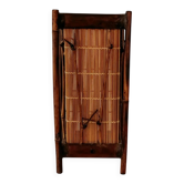 Square bamboo table lamp with rattan panels, 1960s