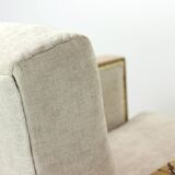 Set Of Two Art Deco Armchairs In Walnut And Fabric, Czechoslovakia 1930s