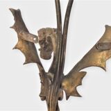 Dragon wall lamp in gilded bronze 2 fires