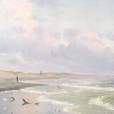 Oil painting on canvas - Coastal landscape - Alfred Theodor Olsen - Circa 1900