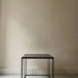 coffee table in wired metal and black smoked glass, 1970 design
