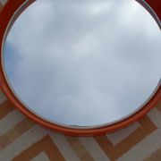 Miroir vintage 1970 plastique orange Salc