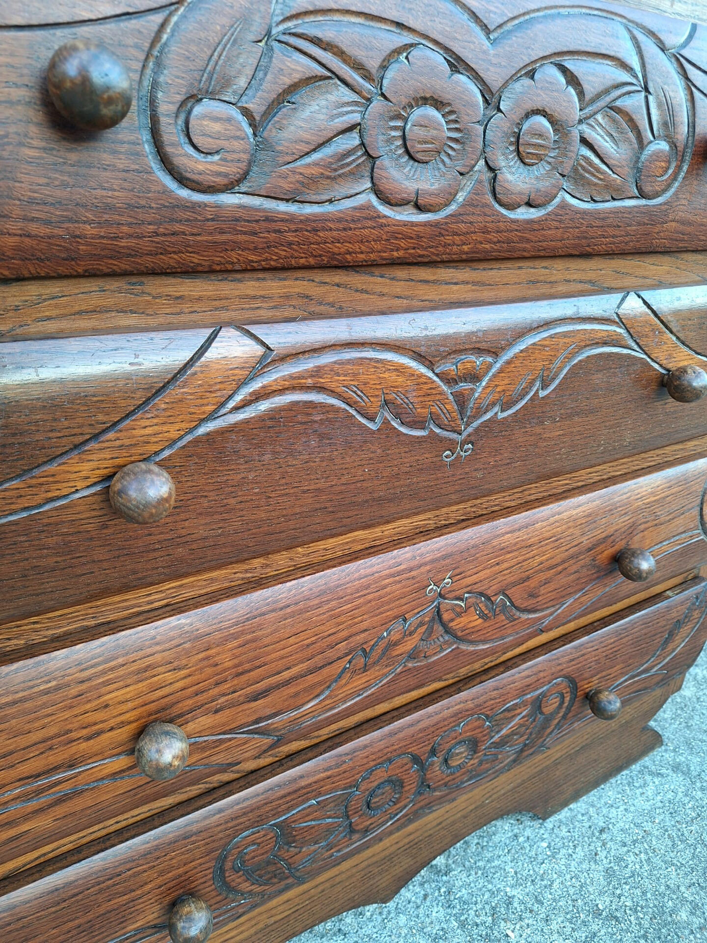 Art Deco commode, vintage antique piece with marble top.