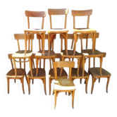 Lot de 13 chaises de bistrot Thonet anciennes