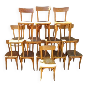 Set of 13 antique Thonet bistro chairs