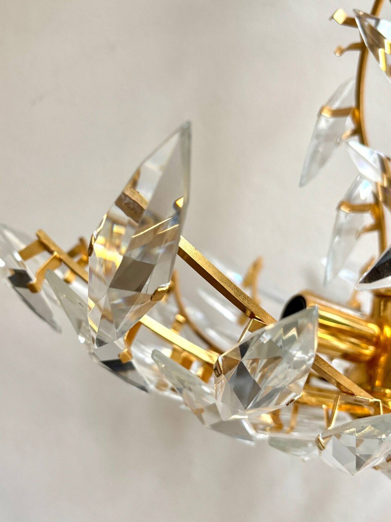 Rafael Tormo 6-light chandelier in gold metal and transparent tassels