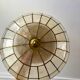 Ceiling lamp in mother-of-pearl and brass two fires 50s