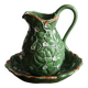 Pitcher and dish in strawberry leaf and flower slip