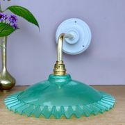 Applique coudée abat-jour vintage en plastique vert