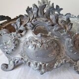 Napoleon III spelter centerpiece planter with rockery decoration