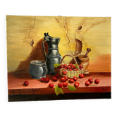 Tableau huile sur toile nature morte