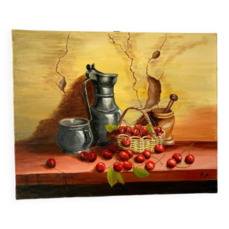 Oil painting on canvas still life