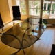 Dining table 70 smoked glass and steel
