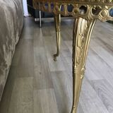 Marble and brass side coffee table