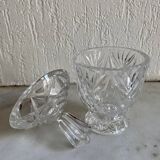 Vintage chiseled glass candy dish