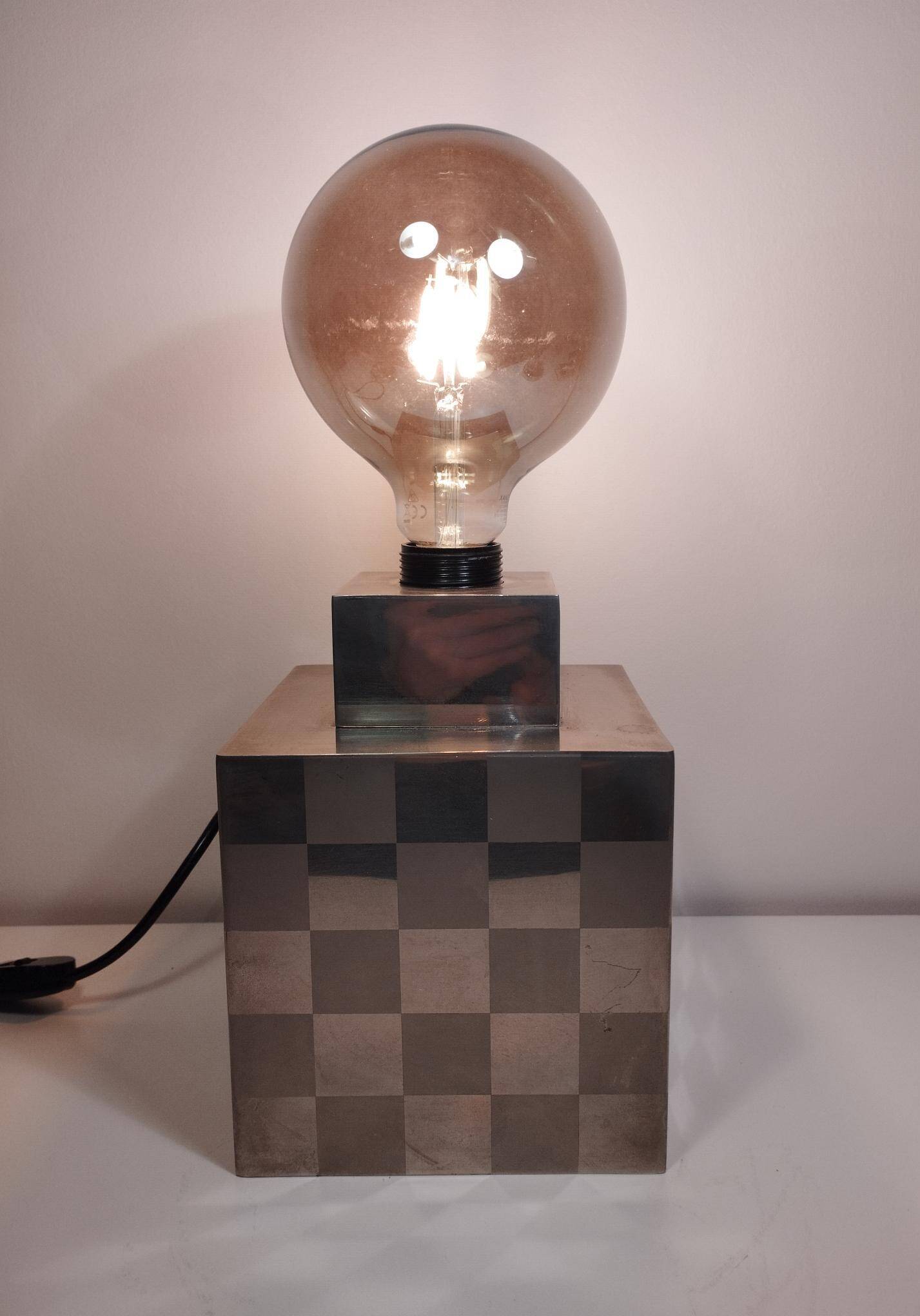 Cube lamp - checkered - Françoise Sée - Space Age Design - Vintage era - 60s / 70s