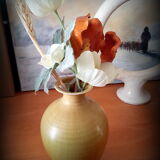 Vase céramique jaune moutarde XXe siècle Jean-Luc Noël
