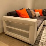 Canape 3 seats angle gray and white