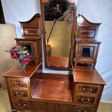 Edwardian Vintage Inlaid Console Hall Table / Dressing Table – 1900–1910