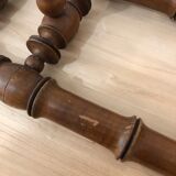 Wooden coat rack with swivel hooks