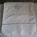 old embroidered cotton sheet