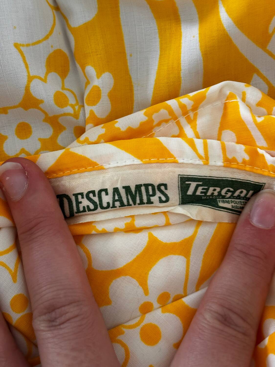 Set of two seventies Descamps Tergal bolster cases