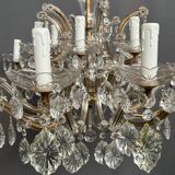 Hand-engraved solid crystal chandelier.
