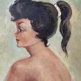 Old painting, portrait of a dancer