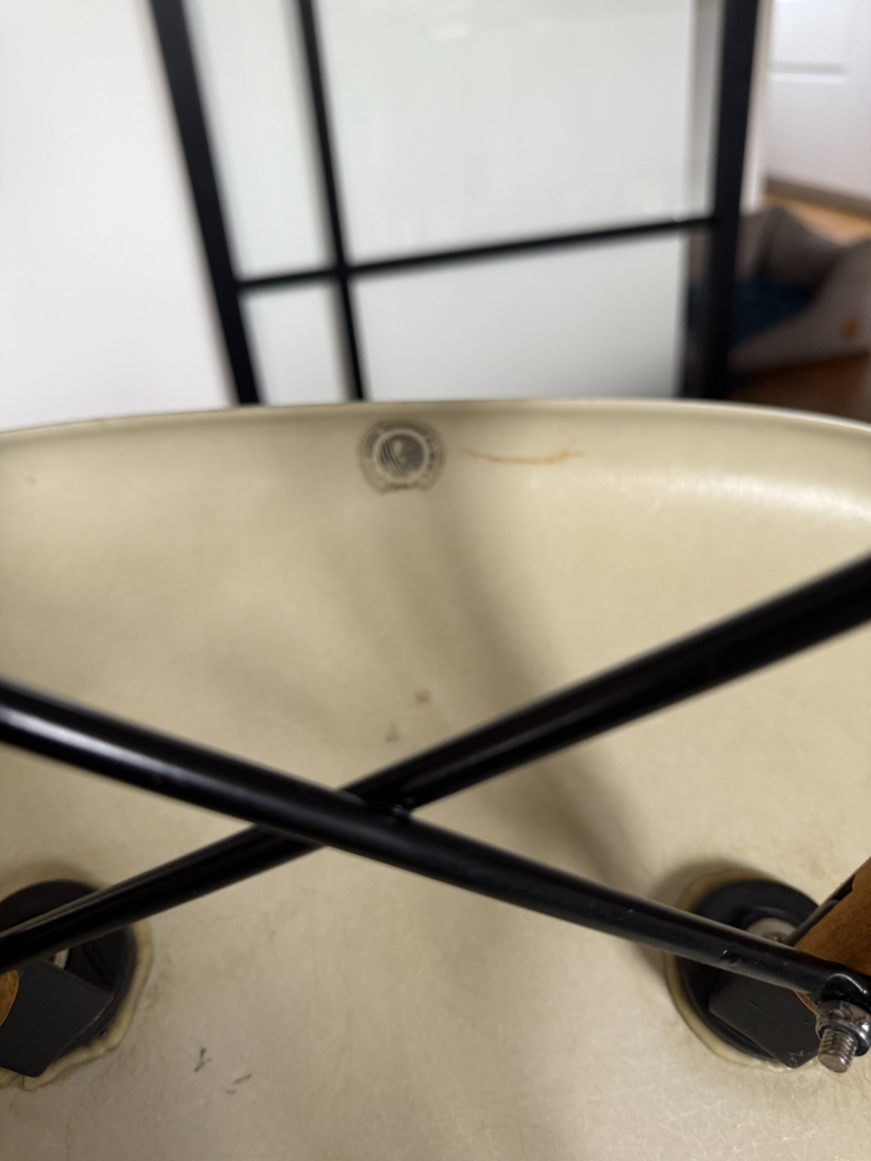 Two original DAR armchairs in fibreglass by Charles & Ray Eames. Miller.