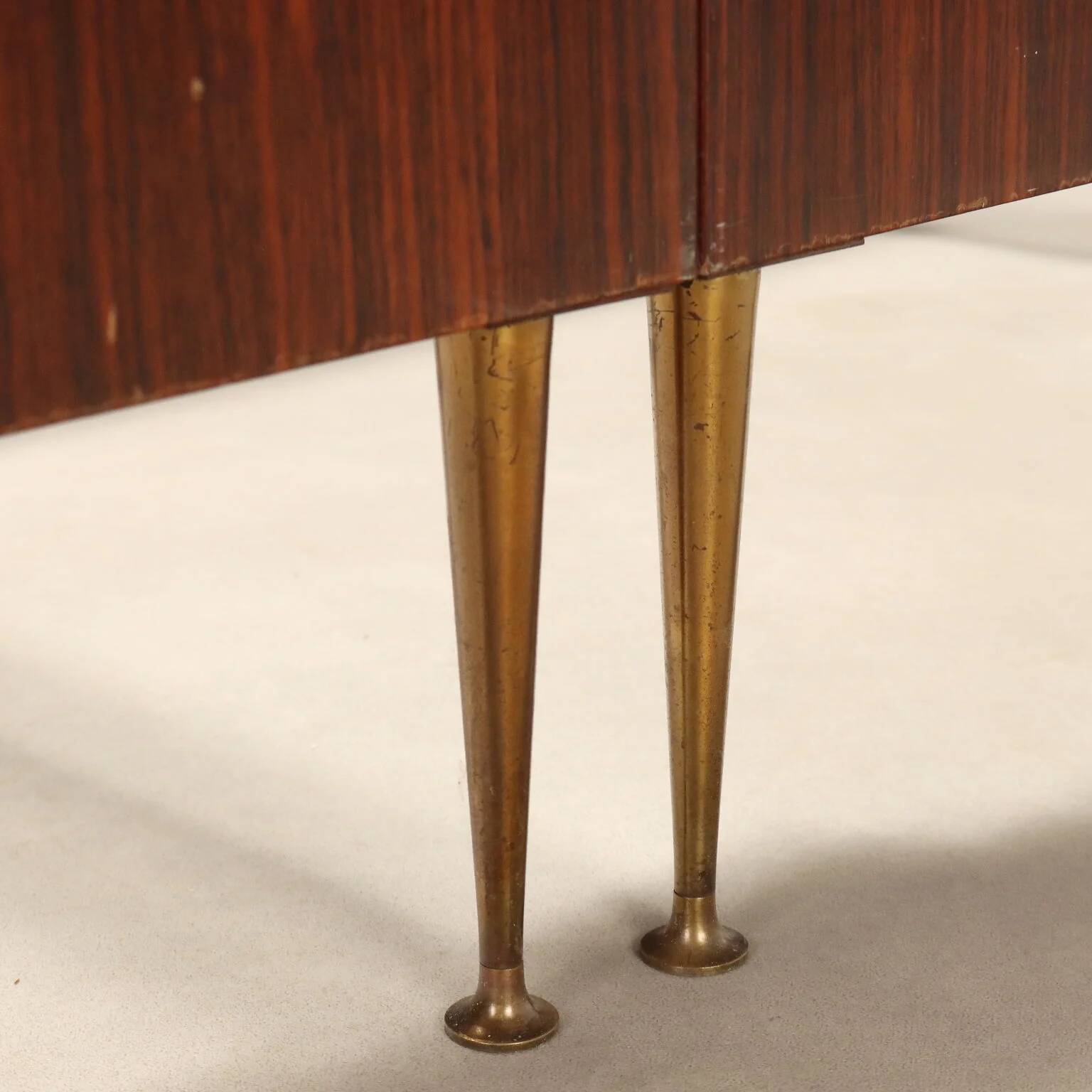 Double bed from the 1960s with bedside tables by Silvio Cavatorta.