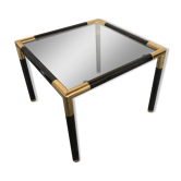 Table basse tube métal noir & doré design vintage