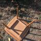 Table d'appoint vintage, plateau damier et pieds compas - Années 50/60