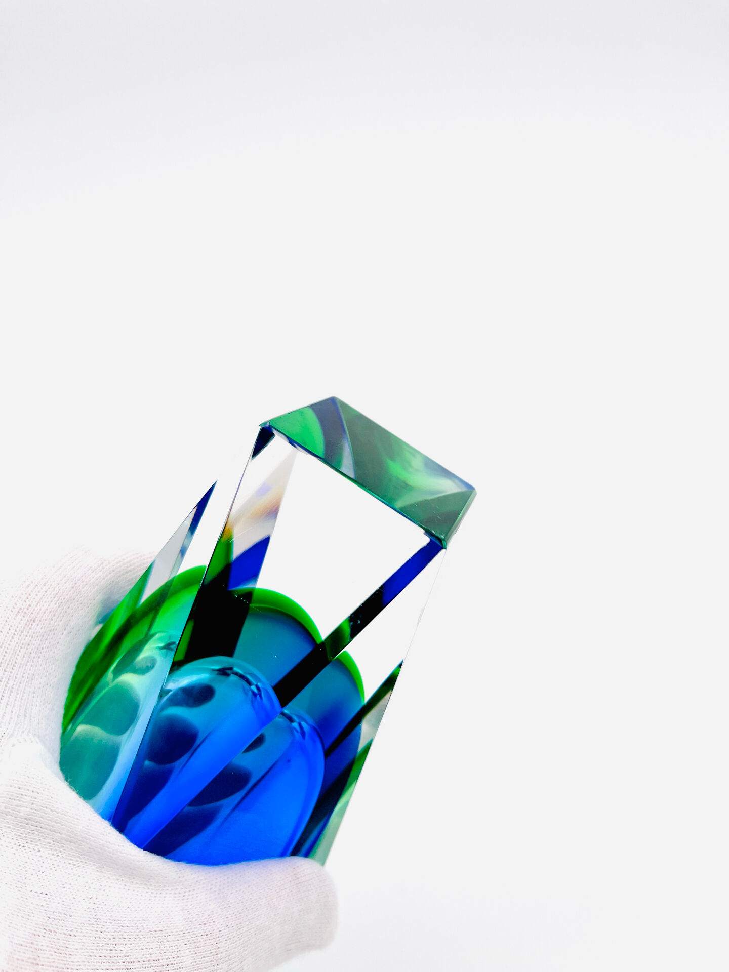 Vase Alessandro Mandruzzato - Murano - Sommerso - Blue & Green - 1960