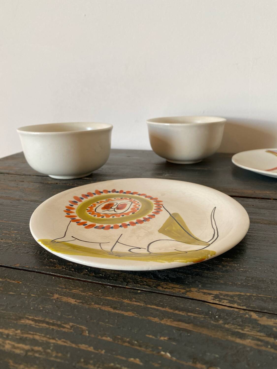 Small lion plate Roger Capron, Vallauris