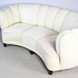 Art Deco Curved Banana Sofa, Denmark 1950s