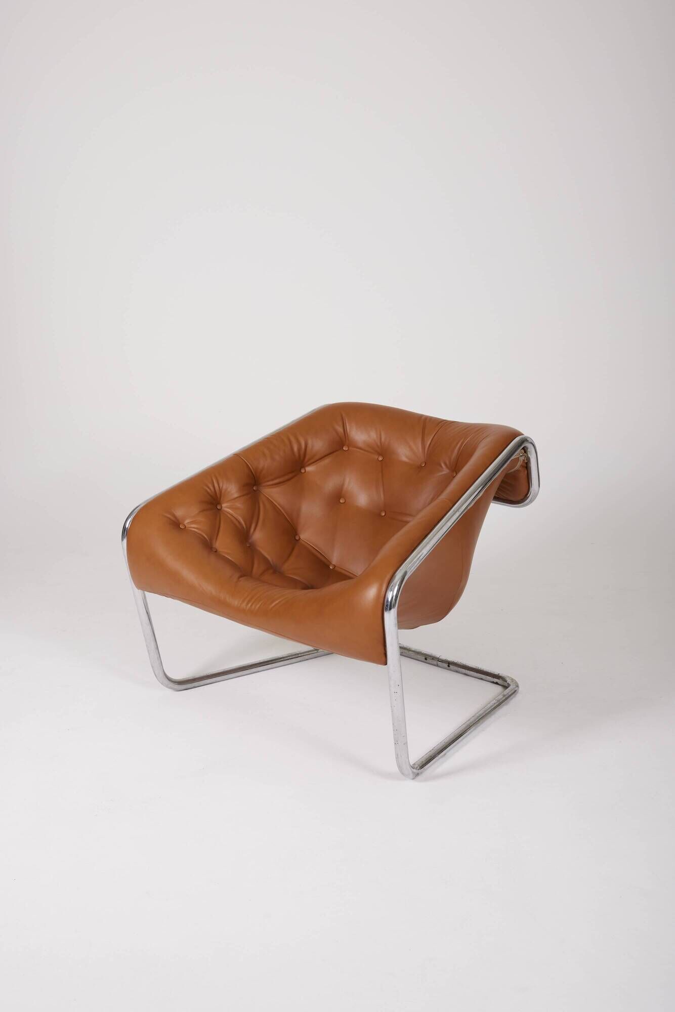 Fauteuil en cuir "Boxer" Kwok Hoi Chan pour Steiner, 1970s