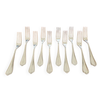 Ercuis - Set of 10 Sully dessert forks - silver metal