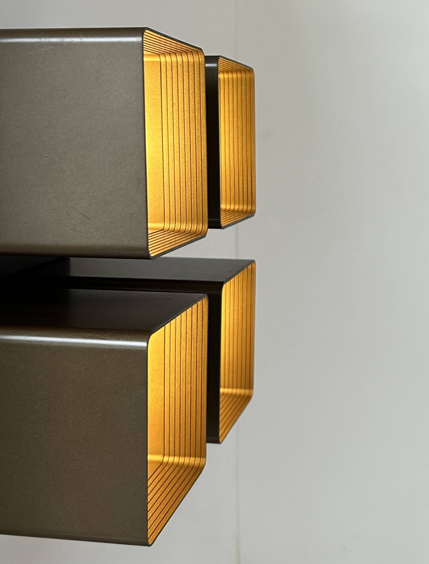 Vintage RAAK wall light, P1445, metal and brown ABS, Netherlands, 1970