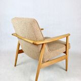 Beige boucle gfm63 lounge chair by J. Kedziorek, 1970s