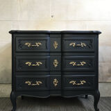 Revamped vintage black chest of drawers