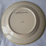 4 Moustiers Longchamp dessert plates. Hand-painted. 1986