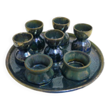 Glazed stoneware egg set