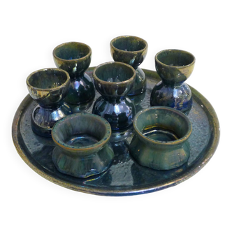 Glazed stoneware egg set