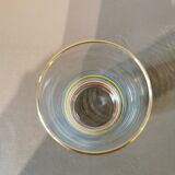 Suite of 6 vintage glasses with multicolored stripes