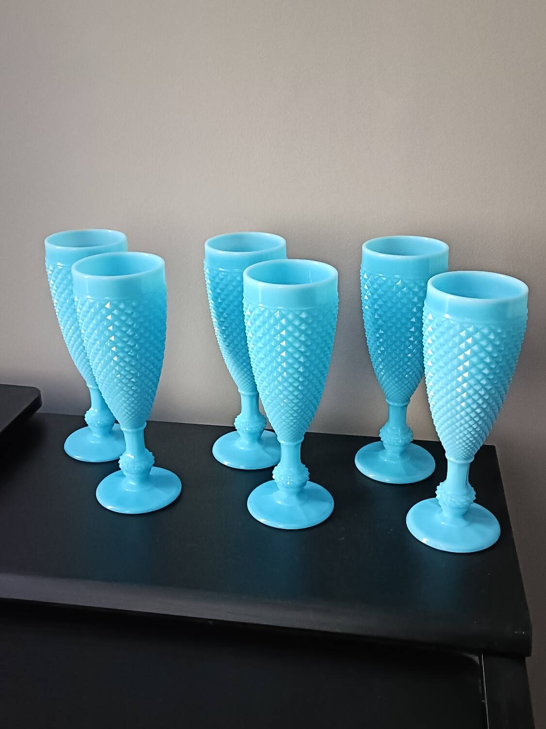 Turquoise Opaline Flutes