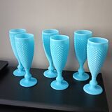 Turquoise Opaline Flutes
