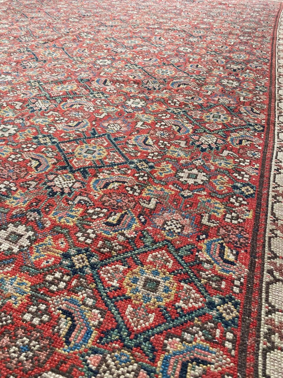 Large old Kurdish Persian carpet Malayer in length 200x490 cm