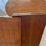 Round table in solid cherry wood Louis XV style and 2 extensions